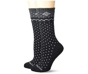 Columbia Women's Stripe&Dottie Wool Crew Socks-2 Pairs Casual, 2prs Black, 4-10