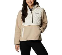 Columbia Women's Sweet View Fleece Hooded Pullover, Chalk/Ancient Fossil, Large