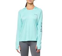 Columbia Women's Tidal Tee Hoodie, Gulf Stream/Carbon Logo, X-Large