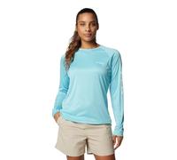 Columbia Womens Tidal Tee Ii Long Sleeve, Clear Blue/White Logo, XL