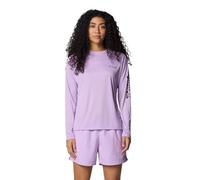 Columbia Womens PFG Tidal Tee II Long Sleeve Sun Protection Shirt, Hydrangea/Black Logo, X-Large