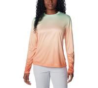 Columbia Women's Tidal Tee PFG Palm Rise T-Shirt, Key West Gradient/Groovy Grove, XL