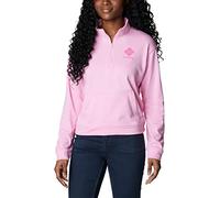 Columbia Women's Trek French Terry Half Zip Sweater, Wild Rose/Wld Grnm CSC Stacked Logo, Large