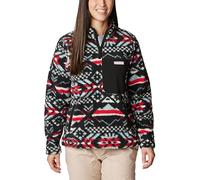 Columbia Women's West Bend 1/4 Zip Pullover, Red Lily Checkered Peaks/Chalk, M