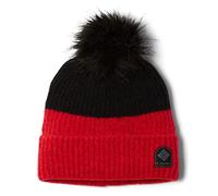 Columbia Women's Winter Blur Pom Beanie Hat, Red Lily, Black, One Size