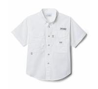 Columbia Youth Boys PFG Bonehead Short Sleeve Shirt, Cotton, Relaxed Fit, White, Small