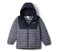 Columbia Youth Boys Powder Lite 2 Hooded Jacket, Hooded Puffer Jacket, City Grey/Black, Large