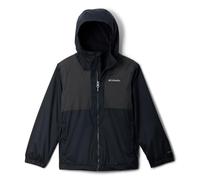Columbia Youth Boys Rainy Trails 2 Fleece Lined Jacket, Waterproof Rain Jacket, Black/Black Slub, Large