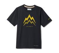 Columbia Youth Boys Tech Trail Utility Short Sleeve Graphic Crew, Technical Short Sleeve T-Shirt, Black/Energetic, X-Small