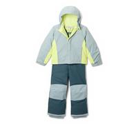 Columbia Youth Buga 3 Set, Snowsuit Ski Jacket and Pants Set, Crushed Blue/Neon Light/Everblue, X-Small