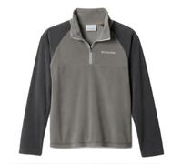 Columbia Youth Glacial Half Zip | Lightweight microfleece half-zip for everyday warmth; Color: City Grey, Shark, Size: L