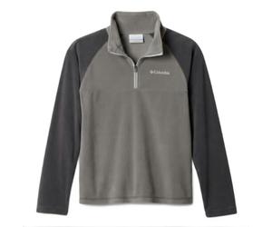 Columbia Youth Glacial Half Zip | Lightweight microfleece half-zip for everyday warmth; Color: City Grey, Shark, Size: L