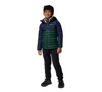 Columbia Youth Boys Powder Lite 2 Hooded Jacket, Hooded Puffer Jacket, Rain Forest, Collegiate Navy, L
