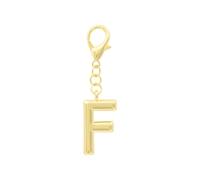 Columbus 14K Gold Plated Intial Bag Keychain with Lobster Lock - Cute Alphabet Letter for Women Bag Tote Keys (F)