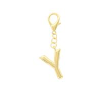 Columbus 14K Gold Plated Intial Bag Keychain with Lobster Lock - Cute Alphabet Letter for Women Bag Tote Keys, L, Gold Plated Brass, No Gemstone