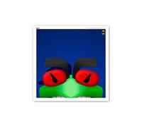 Columbus Blue Jackets Mascot Stinger Minimalist NHL Fine Art Print by S. Preston - Contemporary Kids Room Wall Decor, 12" x 12" Unframed Collectible Poster, Colorful Clean Sports Artwork