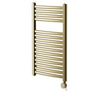 Columbus Colore Curved Digital Thermostatic Electric Heated Towel Rail | Brushed Brass | Mild Steel | 800mm x 500mm