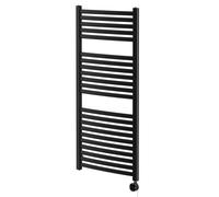 Columbus Colore Curved Digital Thermostatic Electric Heated Towel Rail | Matt Black | Mild Steel | 1200mm x 600mm