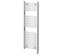 Columbus Curved Digital Thermostatic Electric Heated Towel Rail | Chrome | Mild Steel | 1200mm x 500mm