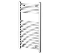 Columbus Curved Heated Towel Rail | Chrome | Mild Steel | 800mm x 500mm