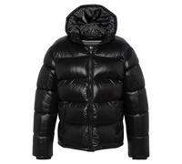 Columbus High Shine Padded Puffer Jacket with Hood Black