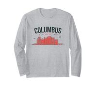 Columbus Ohio City Skyline Souvenir Gift Long Sleeve T-Shirt