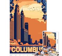 Columbus Ohio Jigsaw 1000 Pieces for Teenagers Improve Overall Mental Performance Mindful Soothing Leisure Game (50x75cm)
