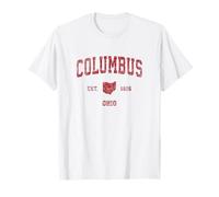 Columbus Ohio OH Vintage Sports Design Red Print T-Shirt