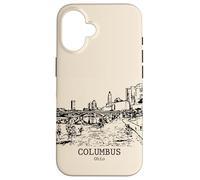 Columbus Ohio Vintage Skyline Drawing Case for iPhone 16