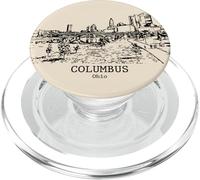 Columbus Ohio Vintage Skyline Drawing PopSockets PopGrip for MagSafe