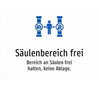 Column Area Free - Keep Area on Columns Free, No Shelf - Aluminium Sign A3: 420 x 297 mm - With Graphic and Text