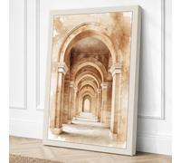 Columned Passage Vintage Canvas Wall Art Print 18x12 Inch
