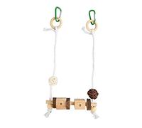 Columpio para colgar pájaros, bola de ratán, cuerda de algodón, bloque de madera, loros, columpio para masticar para pájaros, loros, seguro, duradero, divertido tiempo de juego,