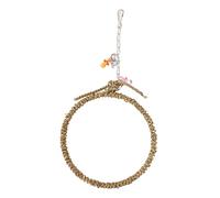 Columpio para percha de cuerda para pájaros, seguro para morder, anillo colgante, columpio para periquitos, cacatúas, hecho de cuerda de algas y plástico, aproximadamente 36x19cm