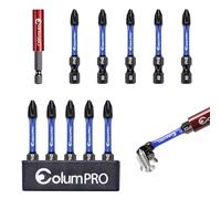 ColumPRO 11PCS Screwdriver Bit Set, 10PCS x 50mm S2 PH2 Screwdriver Impact Bits with 1PC 60mm 1/4 Inch Hex Shank Extension Bit Holder.