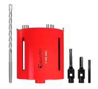 ColumPRO 152mm x 150mm Long Diamond Core Drill Bit Set with Hex Shank Adapter, SDS Adapter, Centre Drill Bit & Quick-Release Pin, Ideal for Masonry, Concrete & Other Brick, Choice of Construction Site
