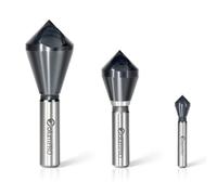 ColumPRO 3PCS Cobalt Single-End Countersink Chamfer Tool Set -TiAlN Coated Heavy-Duty M35 90-Degree Countersink Bits for Metal, Stainless Steel, Copper, Wood, Fiberboard,2-5,10-15,15-20MM,1/4"-3/4"