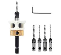 ColumPRO 4PCS Countersink Bits Set, Countersink Drill Bit Set for Wood with 4 Different Sizes Replaceable Drill Bits