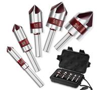 ColumPRO 5Pcs 1/4"-3/4" Cobalt Countersink Drill Bit Set for Metal & Woodworking
