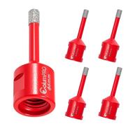 ColumPRO 5PCS 6mm Diamond Drill Bits, M14 Vacuum Brazed Dry Drilling Porcelain Tile Drill Bit for Ceramic, Marble, Hard Materials
