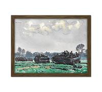 Colville Infantry Advancing Heino WWII War Painting Large Framed Art Print Poster Wall Decor 18x24 in