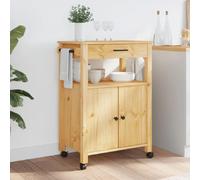 colville wooden small kitchen trolley with 2 doors in brown