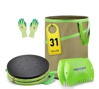 Colwelt 117L Collapsible Garden Bag With Hard Shell Base - Heavy Duty Leaf Waste Container for Yard, Camping, Pop up Trash Collection