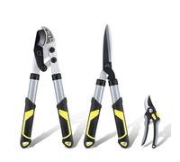 Colwelt Garden Shears for Hedges Set 3Pcs, 42cm Compact Garden Shears Set with Anvil Garden Loppers & Hedge Clippers & Secateurs, Shears Gardening Tools for Yard(the bulk of light-to-moderate pruning)