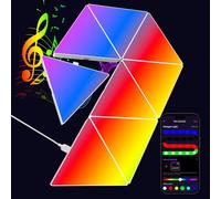 COLWINKU Triangle Starter Kit, 8 Pack Big LED Smart Light Panels - Remote & App Control Wall Mood Lights, Geometry Night Lamp DIY Triangle Smart Wall Lights Sync to Music for Room Bar Gaming Decor