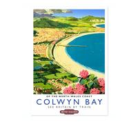 Colwyn Bay, Wales Print, British Railways Poster, Vintage UK Wall Art, Framed Retro Decor, Gift Idea, Archival Matte, A2 (Print Only) - 59.4x42cm