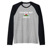Colwyn Bay Wales Welsh Flag City Raglan Baseball Tee