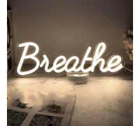 Colysor Breathe Neon Sign for Wall Decor by 5V USB Powered, Neon Breathe Signs with Dimmer Switch for Home, Yoga Studio Bedroom Readingroom, Lounge Wall Decoration Size 17x18 inches-by,Warm White