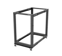 com 4 Post 18U Mobile Open Frame Server Rack 19in Network Rack with Wheels