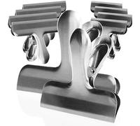 COM-FOUR® 10-Piece Set of Locking Clips, Locking Clips for Food Bags and Bags, Stainless Steel Locking Clips, Bag Clips for Locking and Keeping Food Fresh (10 Pieces - Silver-Colored - Mix)